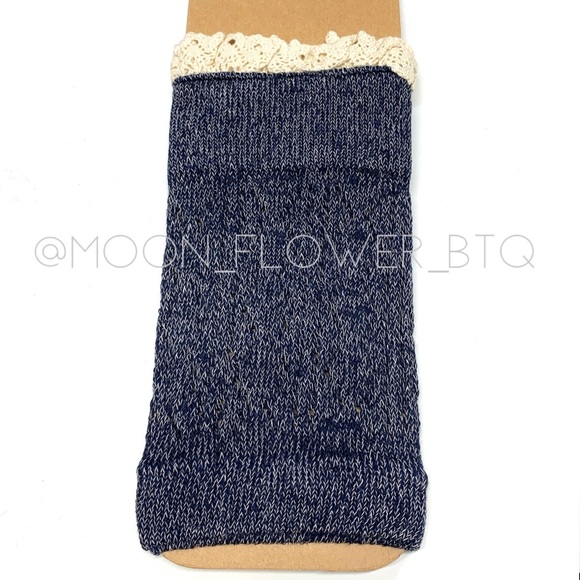 🔴SALE 3/$20🔴 Blue Lace Trim Boot Topper Boot Cuff - Picture 4 of 6